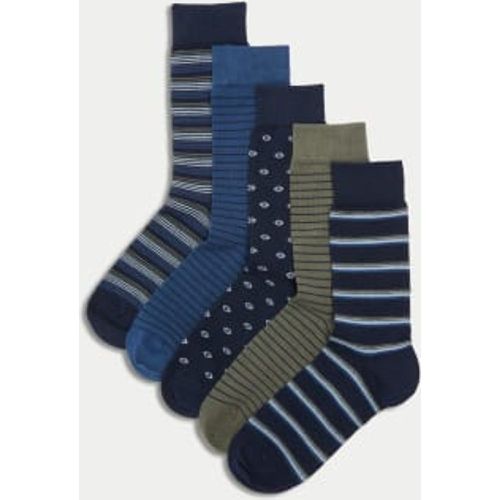 Mens 5pk Cool & Fresh™ Assorted Cotton Rich Socks - - M&S Collection - Modalova