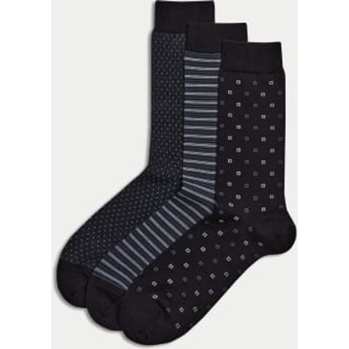 Mens 3pk Egyptian Cotton Rich Socks - - M&S Collection - Modalova