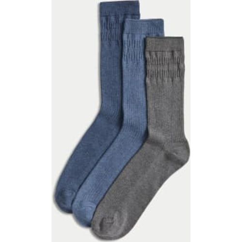 Mens 3pk Gentle Grip Cool & Fresh™ Socks - - M&S Collection - Modalova