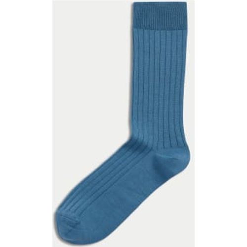 Mens 1pk Egyptian Cotton Rich Ribbed Socks - - Autograph - Modalova