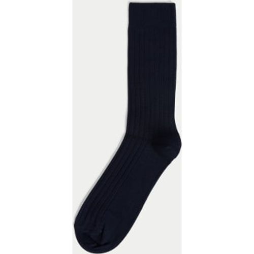 Mens 1pk Egyptian Cotton Rich Ribbed Socks - - Autograph - Modalova