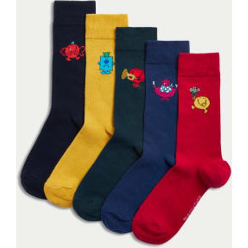 Mens 5pk Cotton Rich Mr Men™ Socks - - M&S Collection - Modalova