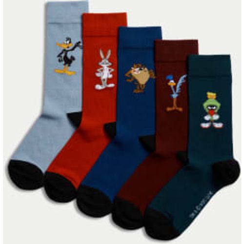 Mens 5pk Looney Tunes™ Cotton Rich Socks - - M&S Collection - Modalova