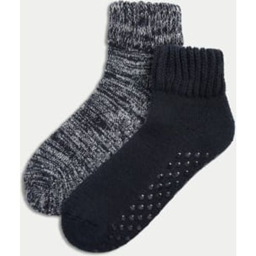 Mens 2pk Short Slipper Socks with Wool - - M&S Collection - Modalova