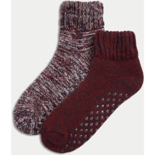 Mens 2pk Short Slipper Socks with Wool - - M&S Collection - Modalova