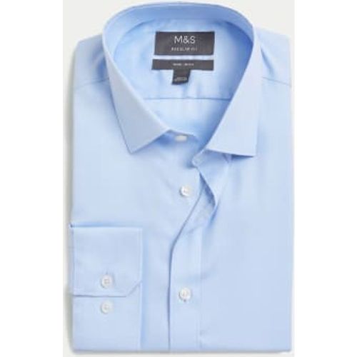 Mens Regular Fit Non Iron Pure Cotton Twill Shirt - - M&S Collection - Modalova