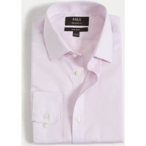 Mens Regular Fit Non Iron Pure Cotton Textured Shirt - - M&S Collection - Modalova