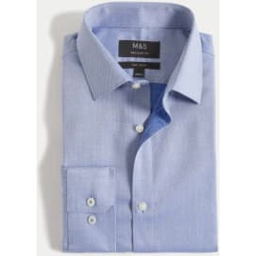 Mens Regular Fit Non Iron Pure Cotton Textured Shirt - - M&S Collection - Modalova