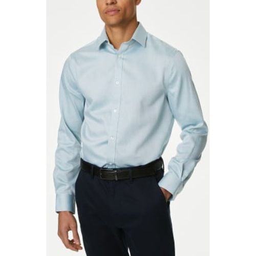 Mens Regular Fit Non Iron Pure Cotton Textured Shirt - - M&S Collection - Modalova