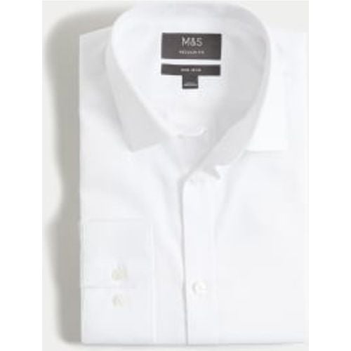 Mens Regular Fit Non Iron Pure Cotton Textured Shirt - - M&S Collection - Modalova