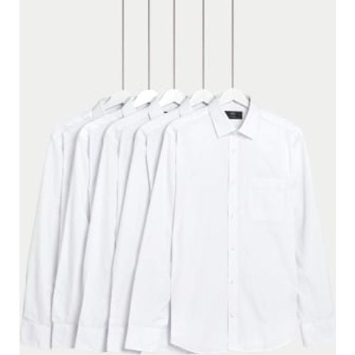 Mens 5pk Slim Fit Easy Iron Long Sleeve Shirts - - M&S Collection - Modalova