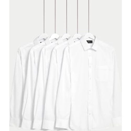 Mens 5pk Regular Fit Easy Iron Long Sleeve Shirts - M&S Collection - Modalova