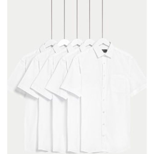 Mens 5pk Slim Fit Easy Iron Short Sleeve Shirts - - M&S Collection - Modalova