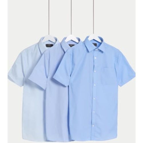 Mens 3pk Slim Fit Easy Iron Short Sleeve Shirts - - M&S Collection - Modalova