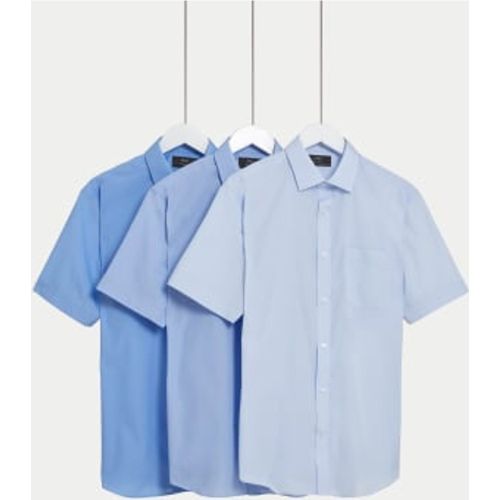 Mens 3pk Regular Fit Easy Iron Short Sleeve Shirts - - M&S Collection - Modalova