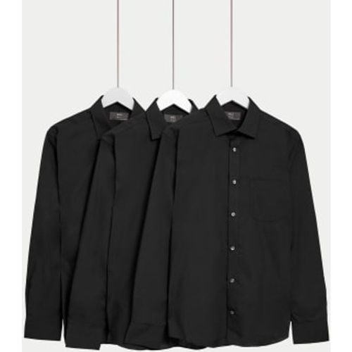 Mens 3pk Slim Fit Easy Iron Long Sleeve Shirts - - M&S Collection - Modalova