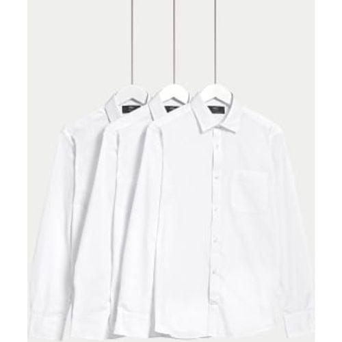 Mens 3pk Slim Fit Easy Iron Long Sleeve Shirts - M&S Collection - Modalova