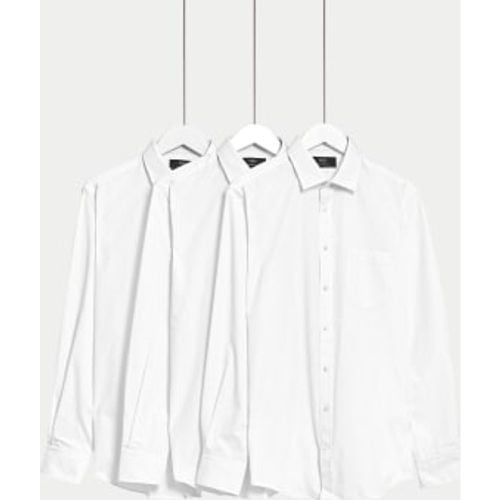 Mens 3pk Tailored Fit Easy Iron Long Sleeve Shirts - M&S Collection - Modalova