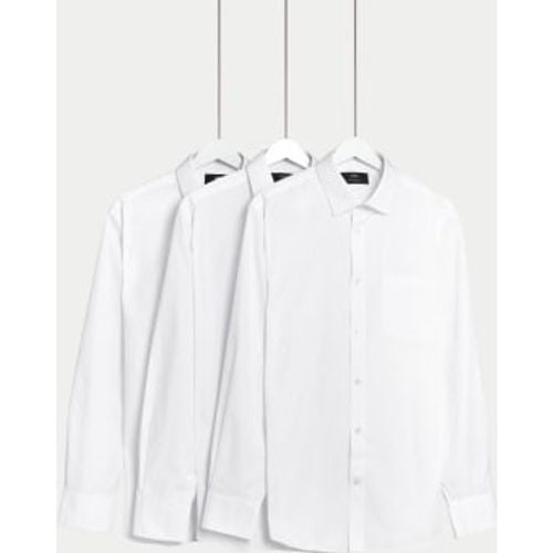 Mens 3pk Regular Fit Easy Iron Long Sleeve Shirts - M&S Collection - Modalova