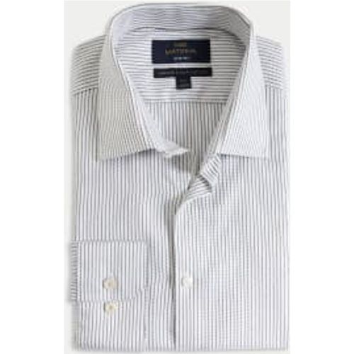 Mens Slim Fit Luxury Cotton Striped Shirt - - M&S SARTORIAL - Modalova