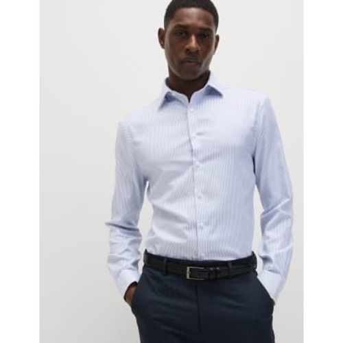 Mens Tailored Fit Luxury Pure Cotton Striped Shirt - - M&S SARTORIAL - Modalova