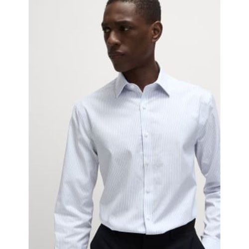 Mens Slim Fit Luxury Cotton Striped Shirt - /, / - M&S SARTORIAL - Modalova