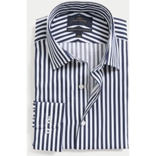 Mens Slim Fit Luxury Cotton Bold Stripe Shirt - - M&S SARTORIAL - Modalova