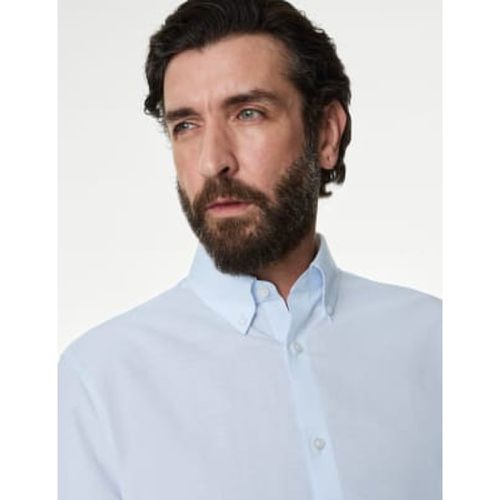 Mens Regular Fit Luxury Linen Blend Weave Shirt - - M&S SARTORIAL - Modalova