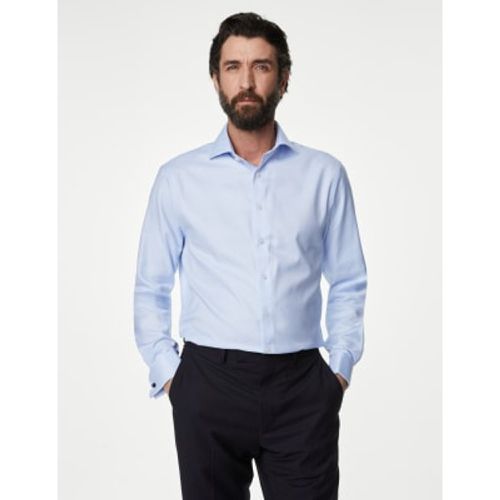 Mens Regular Fit Luxury Cotton Double Cuff Twill Shirt - - M&S SARTORIAL - Modalova