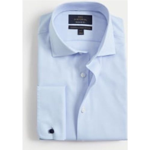 Mens Regular Fit Luxury Cotton Double Cuff Twill Shirt - - M&S SARTORIAL - Modalova