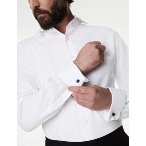 Mens Regular Fit Luxury Cotton Double Cuff Twill Shirt - - M&S SARTORIAL - Modalova