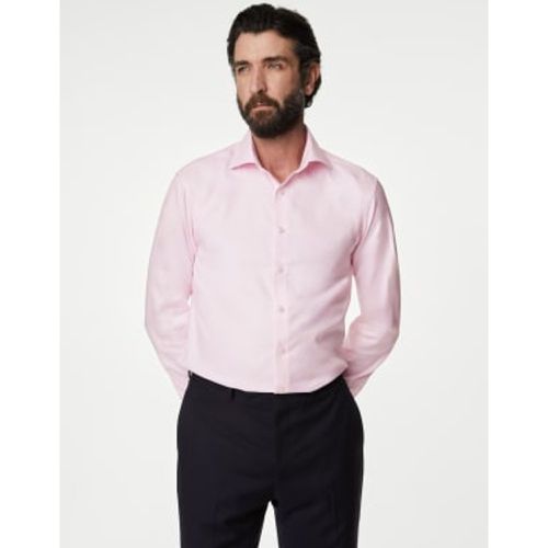 Mens Slim Fit Luxury Cotton Double Cuff Twill Shirt - - M&S SARTORIAL - Modalova