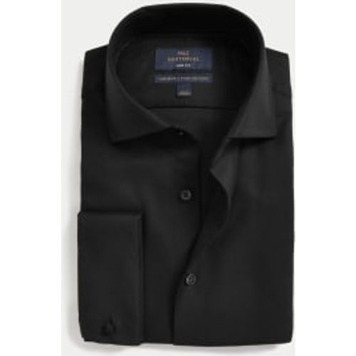 Mens Slim Fit Luxury Cotton Double Cuff Twill Shirt - - M&S SARTORIAL - Modalova