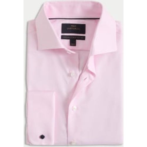 Mens Tailored Fit Luxury Cotton Double Cuff Twill Shirt - - M&S SARTORIAL - Modalova