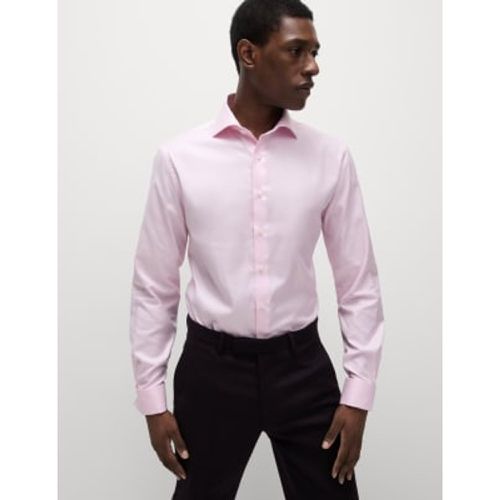 Mens Tailored Fit Luxury Cotton Double Cuff Twill Shirt - - M&S SARTORIAL - Modalova