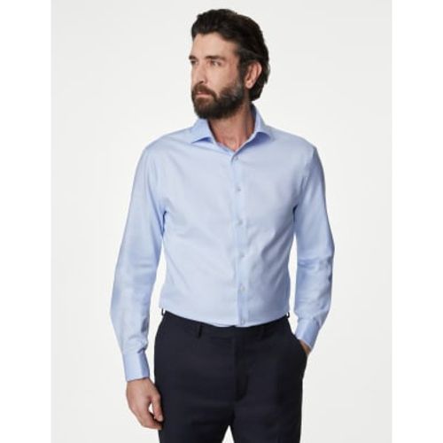 Mens Tailored Fit Luxury Cotton Double Cuff Twill Shirt - - M&S SARTORIAL - Modalova