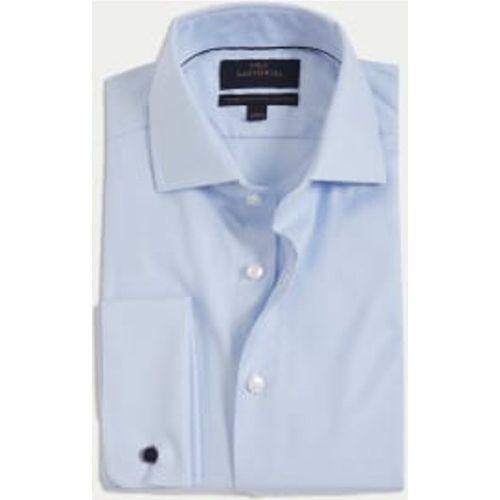 Mens Tailored Fit Luxury Cotton Double Cuff Twill Shirt - - M&S SARTORIAL - Modalova