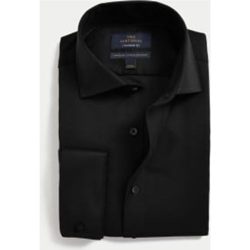 Mens Tailored Fit Luxury Cotton Double Cuff Twill Shirt - - M&S SARTORIAL - Modalova