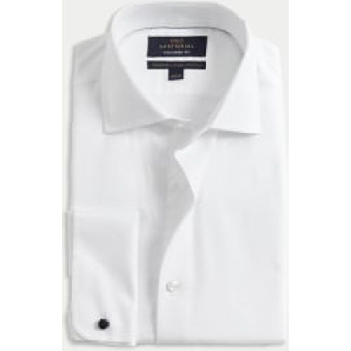 Mens Tailored Fit Luxury Cotton Double Cuff Twill Shirt - - M&S SARTORIAL - Modalova