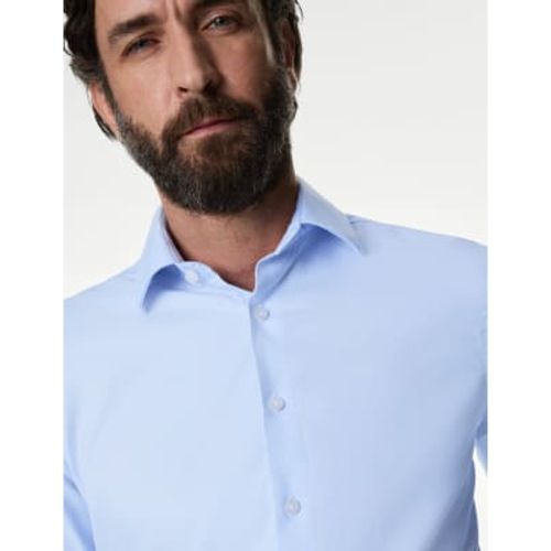 Mens Slim Fit Luxury Cotton Twill Shirt - - M&S SARTORIAL - Modalova