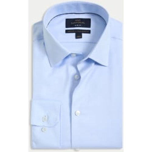 Mens Slim Fit Luxury Cotton Twill Shirt - - M&S SARTORIAL - Modalova