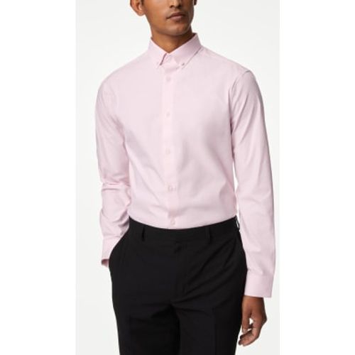 Mens Slim Fit Cotton Stretch 360 Flex™ Shirt - - M&S Collection - Modalova