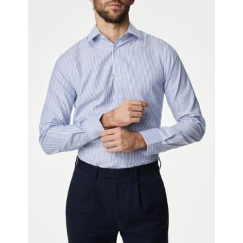 Mens Slim Fit Non Iron Pure Cotton Stripe Shirt - - M&S Collection - Modalova