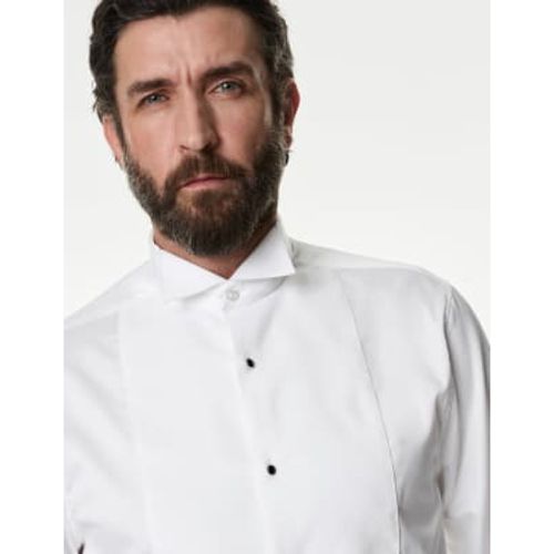 Mens Slim Fit Luxury Cotton Double Cuff Dress Shirt - - M&S SARTORIAL - Modalova