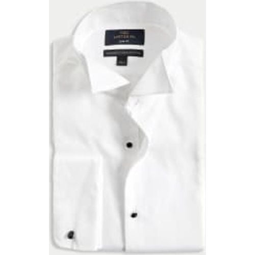 Mens Slim Fit Luxury Cotton Double Cuff Dress Shirt - - M&S SARTORIAL - Modalova