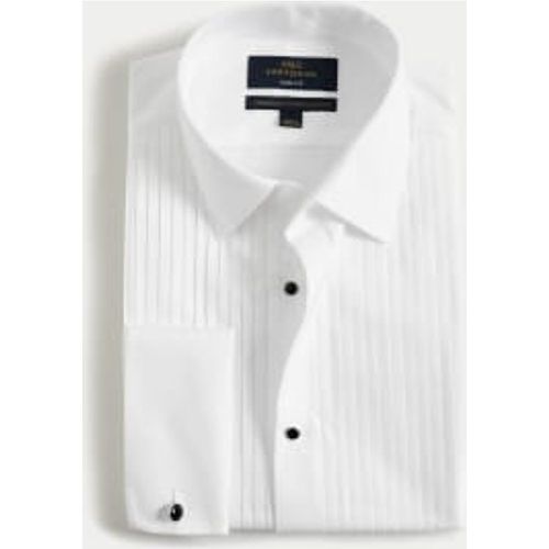 Mens Slim Fit Luxury Cotton Double Cuff Dress Shirt - - M&S SARTORIAL - Modalova