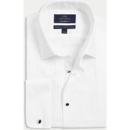 Mens Tailored Fit Luxury Cotton Double Cuff Dress Shirt - - M&S SARTORIAL - Modalova