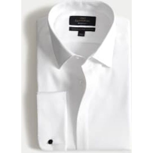 Mens Regular Fit Luxury Cotton Double Cuff Dress Shirt - - M&S SARTORIAL - Modalova