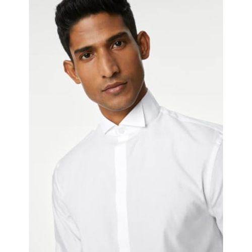 Mens Slim Fit Cotton Blend Dress Shirt - - M&S Collection - Modalova