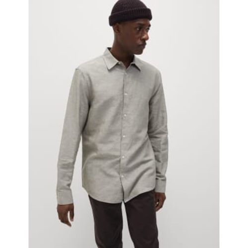 Mens Linen Blend Shirt - - M&S Collection - Modalova